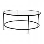 Flash Furniture Glass Coffee Table-Black Frame NAN-JN-21750CT-BK-GG