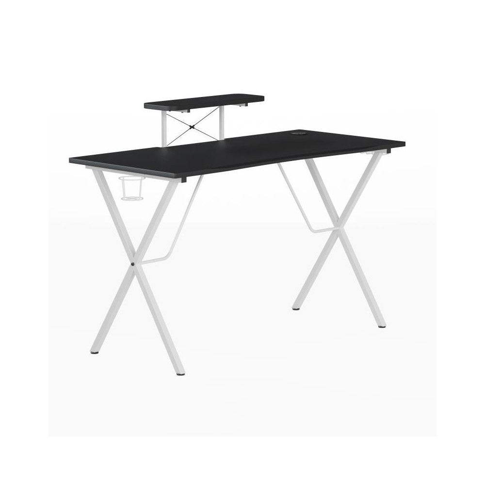Flash Furniture Mallot Black/Wh Platform Gaming Desk NAN-RS-G1031-BK-WH-GG