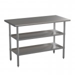 Flash Furniture Hogan Stainless Table 2 Shelf Table NH-WT-GU-2448-GG