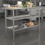 Flash Furniture Hogan Stainless Table 2 Shelf Table NH-WT-GU-2448-GG