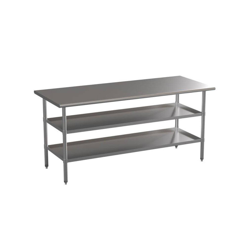 Flash Furniture Ravenel Stainless Table 2 Shelf Table NH-WT-GU-3072-GG