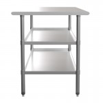 Flash Furniture Ravenel Stainless Table 2 Shelf Table NH-WT-GU-3072-GG