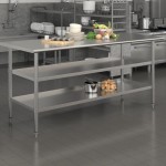 Flash Furniture Ravenel Stainless Table 2 Shelf Table NH-WT-GU-3072-GG
