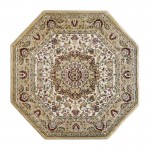 Flash Furniture Mersin Collection Ivory 5x5 Persian Area Rug NR-RG1881-55-IV-GG