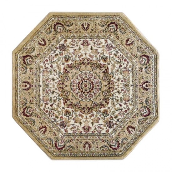 Flash Furniture Mersin Collection Ivory 5x5 Persian Area Rug NR-RG1881-55-IV-GG