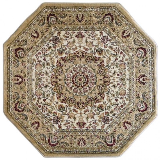 Flash Furniture Mersin Collection Ivory 4x4 Persian Area Rug NR-RG1882-44-IV-GG