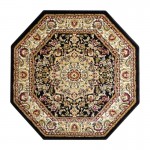 Flash Furniture Mersin Collection Black 5x5 Persian Area Rug NR-RGB401-55O-BK-GG