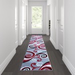 Flash Furniture Valli Collection Red 2x11 Modern Area Rug OKR-RG1100-211-RD-GG