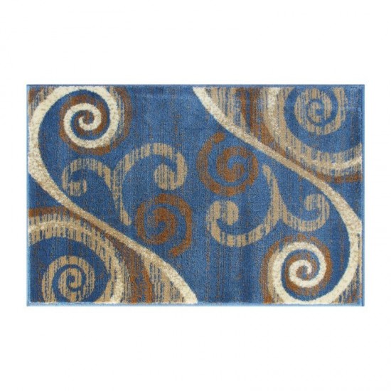 Flash Furniture Valli Collection Blue 2x3 Modern Area Rug OKR-RG1100-23-BL-GG