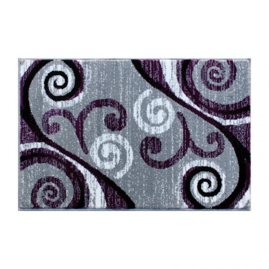 Flash Furniture Valli Collection Purple 2x3 Modern Area Rug OKR-RG1100-23-PU-GG