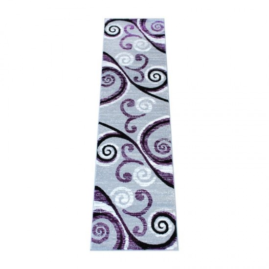 Flash Furniture Valli Collection Purple 2x7 Modern Area Rug OKR-RG1100-27-PU-GG