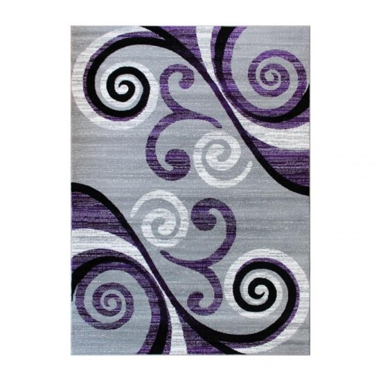 Flash Furniture Valli Collection Purple 6x9 Modern Area Rug OKR-RG1100-69-PU-GG