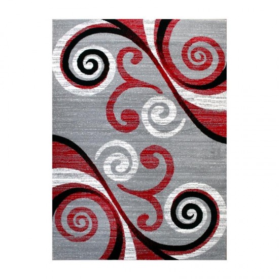 Flash Furniture Valli Collection Red 6x9 Modern Area Rug OKR-RG1100-69-RD-GG