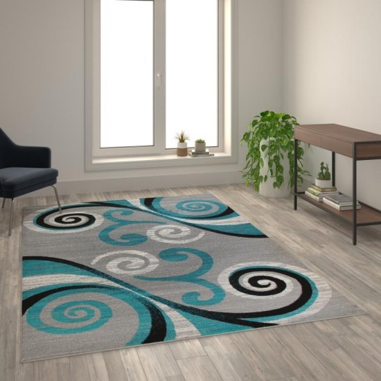 Flash Furniture Turquoise Rug OKR-RG1100-69-TQ-GG