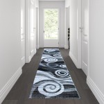 Flash Furniture Cirrus Collection 2x11 Gray Swirl Area Rug OKR-RG1103-211-GY-GG
