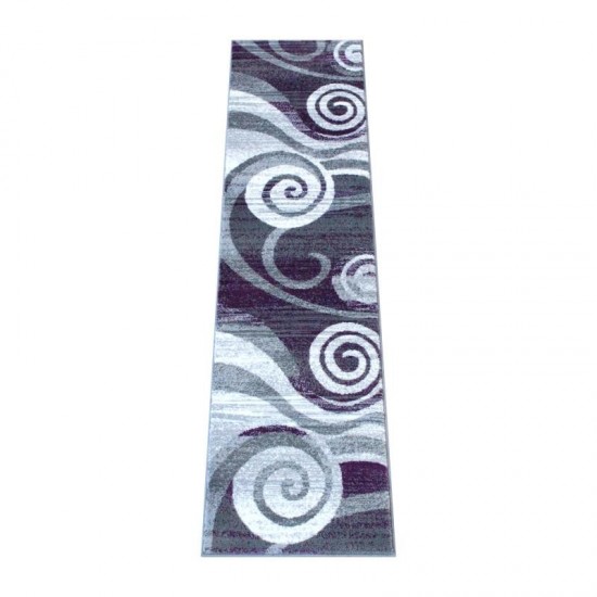 Flash Furniture Cirrus Collection 2x7 Purple Swirl Area Rug OKR-RG1103-27-PU-GG