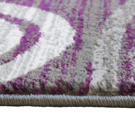 Flash Furniture Cirrus Collection 2x7 Purple Swirl Area Rug OKR-RG1103-27-PU-GG