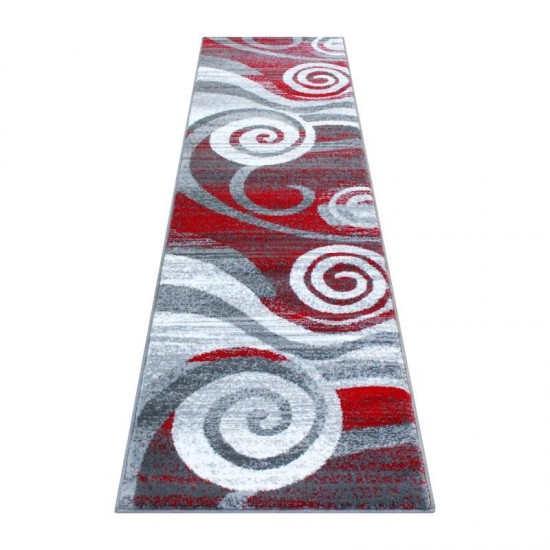 Flash Furniture Cirrus Collection 2x7 Red Swirl Area Rug OKR-RG1103-27-RD-GG