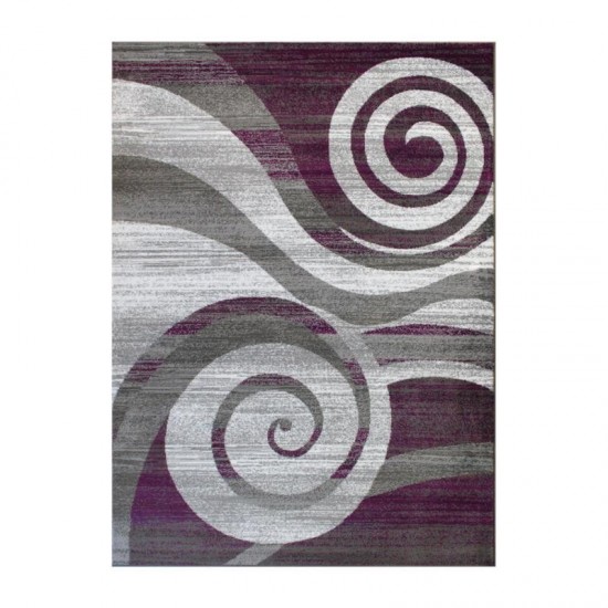 Flash Furniture Cirrus Collection 4x5 Purple Swirl Area Rug OKR-RG1103-45-PU-GG