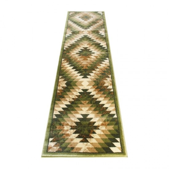 Flash Furniture Teagan Collection Green 2' x 7' Area Rug OKR-RG1106-27-GN-GG