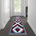 Flash Furniture Teagan Collection Red 2' x 7' Area Rug OKR-RG1106-27-RD-GG