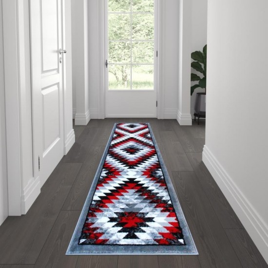 Flash Furniture Teagan Collection Red 2' x 7' Area Rug OKR-RG1106-27-RD-GG