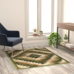 Flash Furniture Teagan Collection Green 4' x 5' Area Rug OKR-RG1106-45-GN-GG