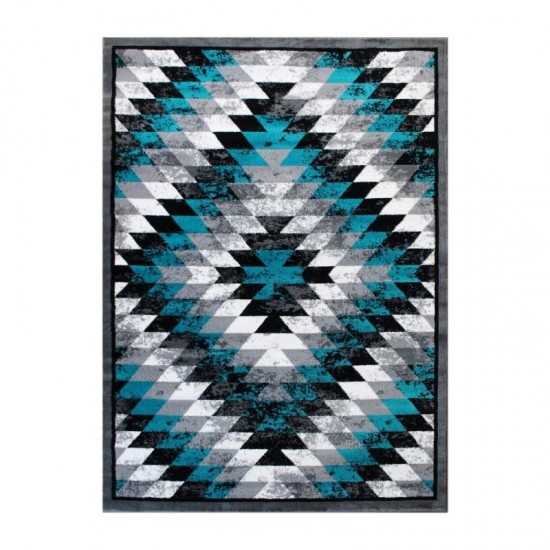 Flash Furniture Teagan Collection Turquoise 4' x 5' Area Rug OKR-RG1106-45-TQ-GG