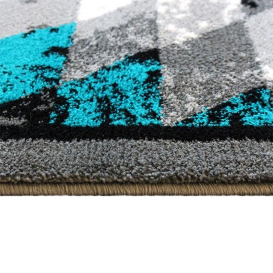 Flash Furniture Teagan Collection Turquoise 4' x 5' Area Rug OKR-RG1106-45-TQ-GG