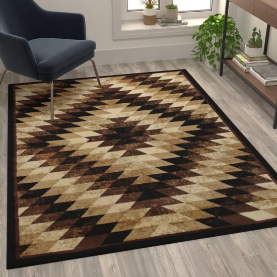 Flash Furniture Teagan Collection Brown 5' x 7' Area Rug OKR-RG1106-57-BN-GG