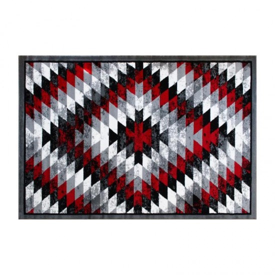 Flash Furniture Teagan Collection Red 5' x 7' Area Rug OKR-RG1106-57-RD-GG