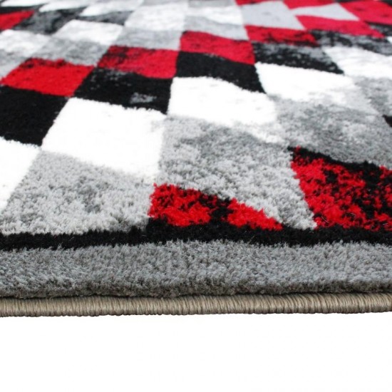 Flash Furniture Teagan Collection Red 5' x 7' Area Rug OKR-RG1106-57-RD-GG