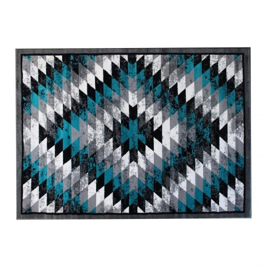 Flash Furniture Teagan Collection Turquoise 5' x 7' Area Rug OKR-RG1106-57-TQ-GG