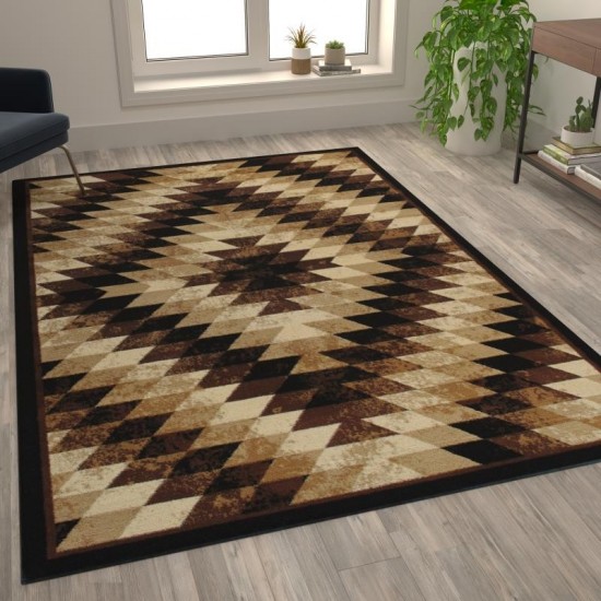 Flash Furniture Teagan Collection Brown 6' x 9' Area Rug OKR-RG1106-69-BN-GG