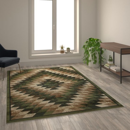 Flash Furniture Teagan Collection Green 6' x 9' Area Rug OKR-RG1106-69-GN-GG