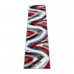 Flash Furniture Altum Collection Red 2' x 7' Waves Area Rug OKR-RG1107-27-RD-GG