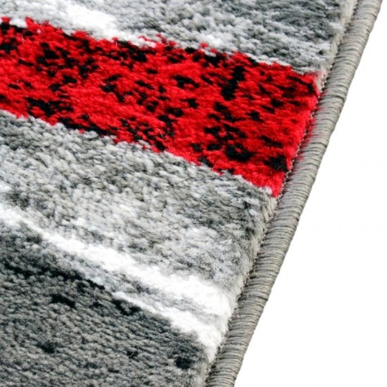 Flash Furniture Altum Collection Red 5' x 7' Waves Area Rug OKR-RG1107-57-RD-GG