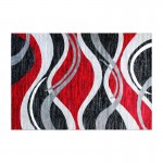 Flash Furniture Wisp Collection 5x7 Red Ripple Area Rug OKR-RG1109-57-RD-GG