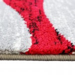 Flash Furniture Wisp Collection 5x7 Red Ripple Area Rug OKR-RG1109-57-RD-GG