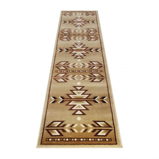 Flash Furniture Lodi Collection Brown 2x7 Southwest Area Rug OKR-RG1113-27-BG-GG