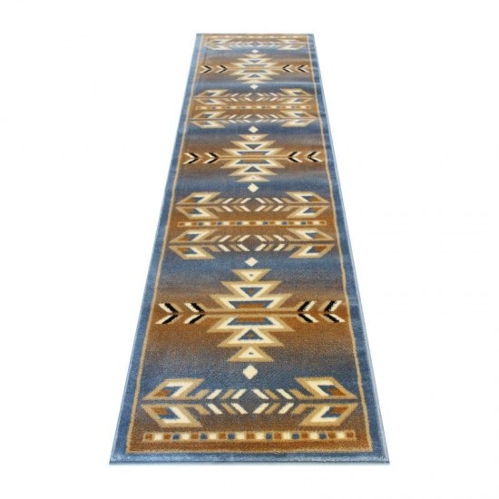 Flash Furniture Lodi Collection Blue 2x7 Southwest Area Rug OKR-RG1113-27-BL-GG