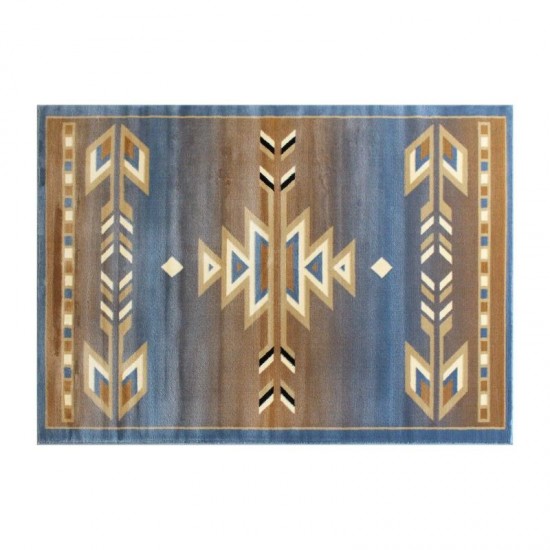 Flash Furniture Lodi Collection Blue 4x5 Southwest Area Rug OKR-RG1113-45-BL-GG