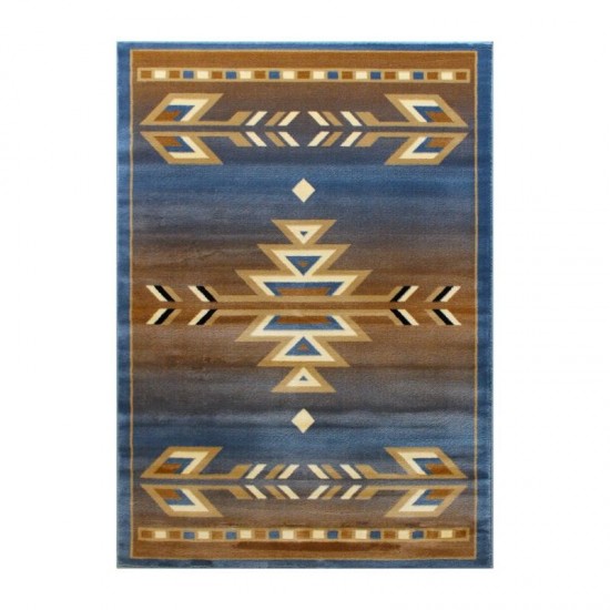 Flash Furniture Lodi Collection Blue 5x7 Southwest Area Rug OKR-RG1113-57-BL-GG