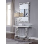 ACME Kachina Console Table, Mirrored & Faux Diamonds