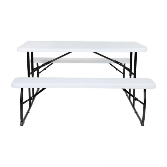 Flash Furniture Insta-Fold White Picnic Table/Bench RB-EBB-1470FD-WH-GG