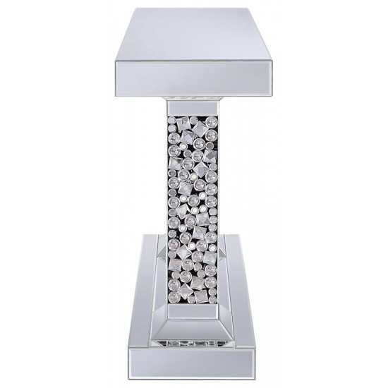 ACME Kachina Console Table, Mirrored & Faux Diamonds