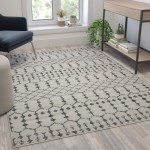 Flash Furniture Beth 5x7 Ivory & Gray Area Rug RC-CR19-1330-57-IV-GR-GG