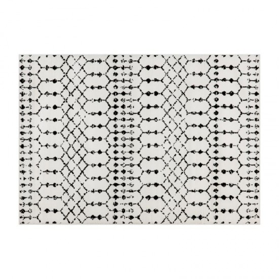 Flash Furniture Beth 5x7 Ivory & Black Area Rug RC-CR19-1330-57-WH-GG