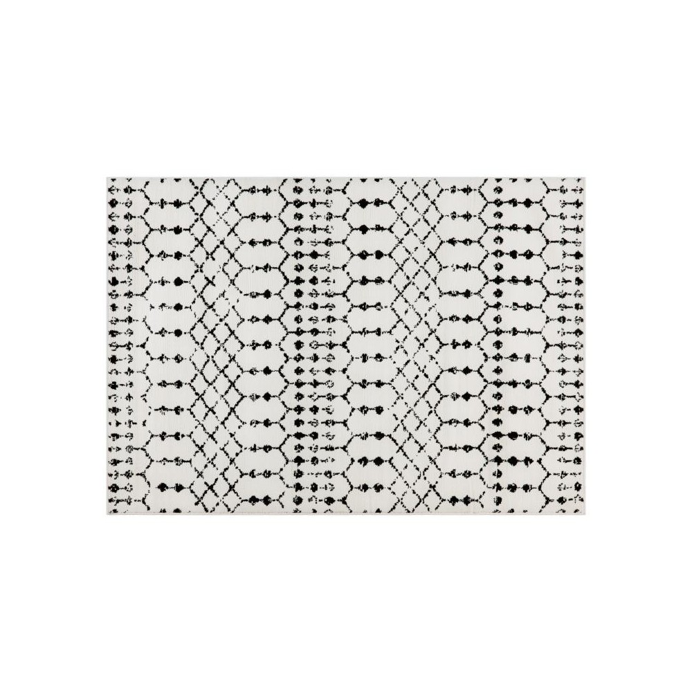 Flash Furniture Beth 5x7 Ivory & Black Area Rug RC-CR19-1330-57-WH-GG