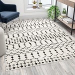 Flash Furniture Beth 5x7 Ivory & Black Area Rug RC-CR19-1330-57-WH-GG